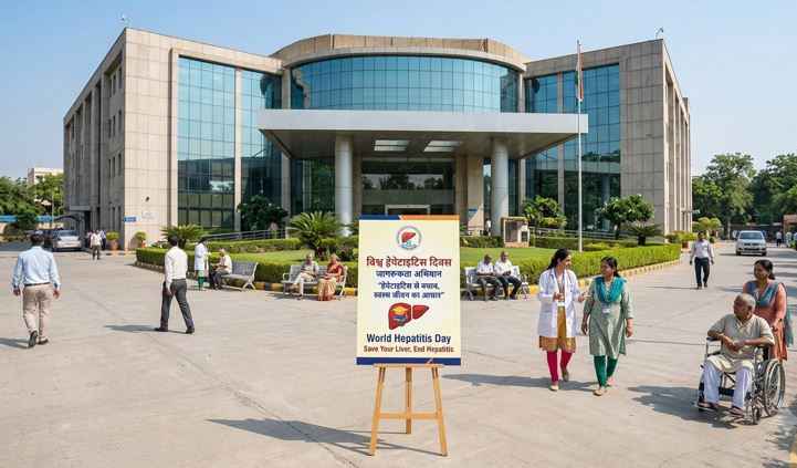 विश्व हेपेटाइटिस दिवस: ILBS की पहल, बच्चों और मरीजों ने लिया लिवर सुरक्षा का संकल्प